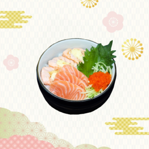 雙色三文魚丼