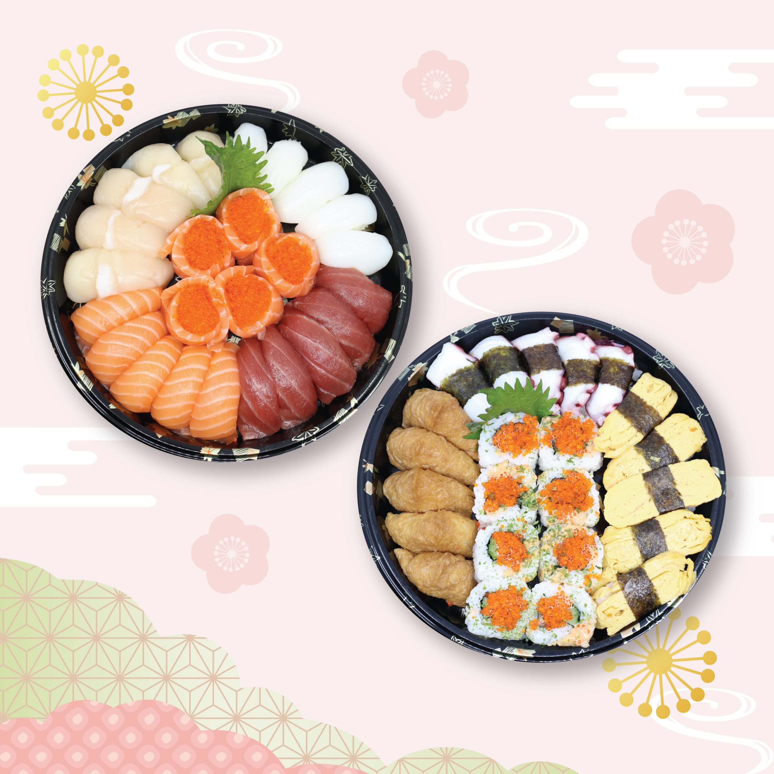 4人壽司盛盒D (48件) | Oi-Shi-Sushi 千の味刺身壽司專門店